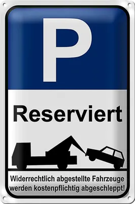 Produktbild von Blechschild Parken 20x30cm Parkplatzschild P reserviert