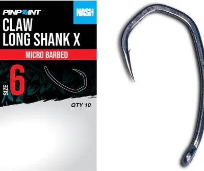 Productafbeelding van Nash Claw Langschaft X Barbed Karperhaken, set van 2