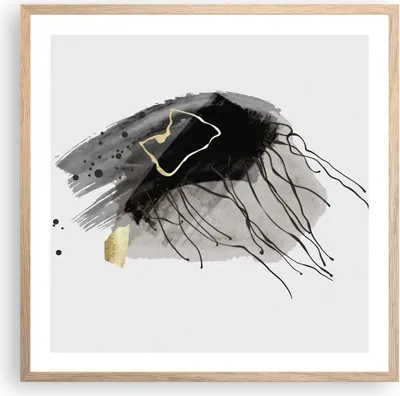 Produktbild von Gerahmtes Poster - Rahmen in heller Eiche - Abstraktion dunkel Farben - 60x60 cm - Wand Bild - Wanddeko - Wandbilder - Wandposter - Bilderrahmen - Bilder - Kunstdruck - Wandbild - P2NAC60x60-4337