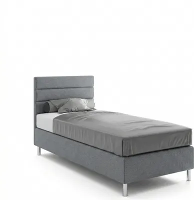 Produktbild von Hotelbett 90x200 cm - Grau - Polsterbett für Hotels und Pensionen - Boxspringbett - Wasserabweisend - Als Doppelbett Stellbar - ANFI
