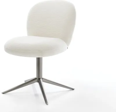 Immagine prodotto di DELIFE sedia girevole Nube-Flex Bouclé Soft Beige base grafite girevole a 360° funzione dondolo nucleo a molle tascabili