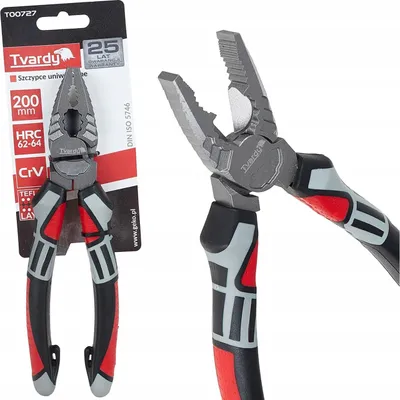 Image de Pince combinée Tvardy T00727, 200 mm, en acier CrV, à deux composants