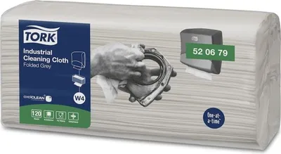 Produktbild von Industrie-Reinigungstücher 35,5x41,5cm 1-lagig grau 4x120 Tücher Packung mit 60 Stück