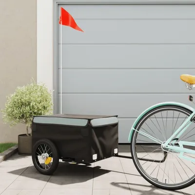 Productafbeelding van Maison Exclusive - Fietsaanhanger, zwart en grijs, 30 kg, staal