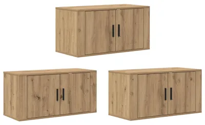 Obrázek produktu pro vidaXL Nástěnná televizní skříňka, sada 3 kusů, dekorativní lamino s povrchem imitujícím dřevo "Artisan Oak"