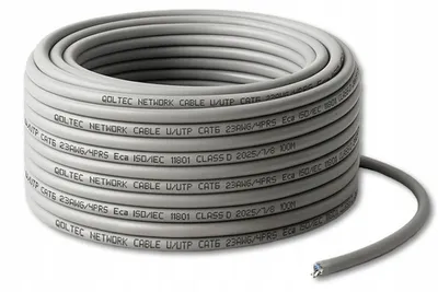 Obrázek produktu pro Qoltec Kabel patchcord CAT6 UTP, měděný, 1 Gb/s, LAN, 100 metrů, šedý