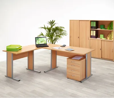 Produktbild von Büromöbelset TYP4000 Buche hell Nachbildung, 7-tlg