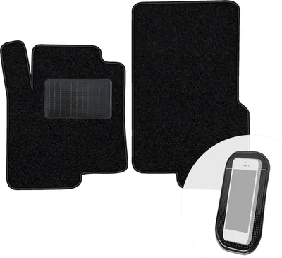 Image de moto-MOLTICO Tapis de sol avant en velours noir Tapis de sol avant en 2 parties pour Smart ForTwo II à partir de 2007