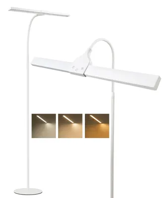 Image de ZMH LED Lampadaire à intensité variable Salon Liseuse - Lampadaire moderne 10W Touch Lampadaire avec minuterie et fonction mémoire Col de cygne flexible éclairage Décoration pour chambre bureau - Hauteur : 156CM