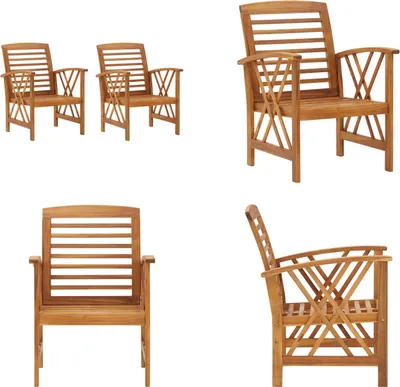 Immagine prodotto di vidaXL Sedie da giardino 2 pz. Legno massiccio di acacia - Sedia da giardino - Sedia da giardino - Sedia da giardino - Sedia da giardino