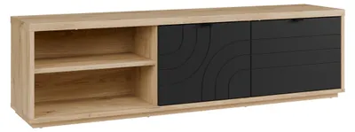 Produktbild von Furniture24 Fernsehschrank Auriquet Auqt131R-Q362 Tv - Lowboard Wildeiche Natur / Schwarz