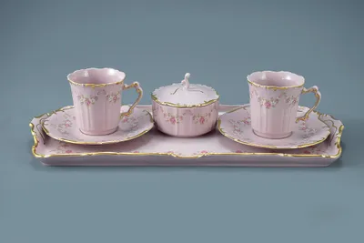 Obrázok produktu pre Kávová súprava, ružový porcelán, Amis, kvety, Leander, 7 d.