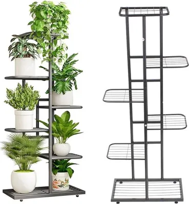 Immagine prodotto di Portafiori in metallo per fiori e piante Scaffale in piedi con 6 ripiani 105 cm