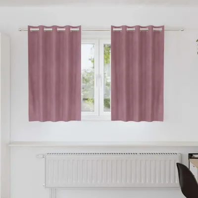 Image de Rideaux occultants 2 pcs Rose foncé 140 x 140 cm Velours
