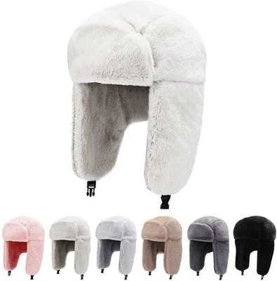 Produktbild von Warme Ushanka Mütze mit Ohrenklappen, Einheitsgröße 61-64 cm, Fleece