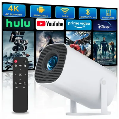 Imagen del producto de Mini proyector - LCD de 1280 x 720 - Compatible con 4K - Portátil - Ideal para cine en casa y videojuegos