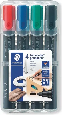 Produktbild von STAEDTLER Lumocolor 352 permanent Marker, Rundspitze, 4er-Set, sortierte Farben