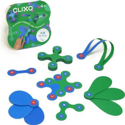 Image de RAPPA CLIXO Itsy Green & Blue - kit magnétique 18 pièces