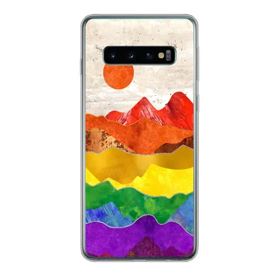 Produktbild von MuchoWow® Handyhülle Schutzhülle Hülle für Samsung Galaxy S10 Regenbogen - Marmor - Stolz Silikon Softcase Handy Hülle - Handytasche