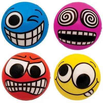 Immagine prodotto di Palla antistress faccine - Palla da spremere - Set da 6 - 6 cm - Bambini