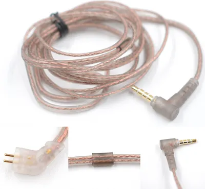 Produktbild von KZ OFC Upgrade-Kabel, HiFi-Kopfhoerer-Ersatzkabel, 0,75 mm vergoldeter Stecker, transparentes schwarzes Kabel, B-Pin fuer KZ ZST/ZSR/ED12/ES3/ES4/ZS10/AS06/AS10/BA10/ZST-X/EDX