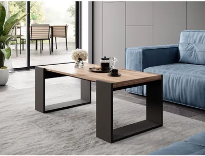 Image de Table basse BECKIE – chêne wotan / anthracite