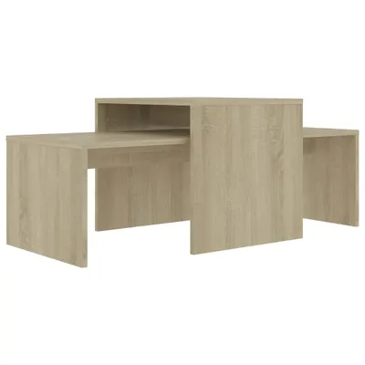 Image de vidaXL Ensemble de tables basses en chêne Sonoma 100 x 48 x 40 cm panneau de particules
