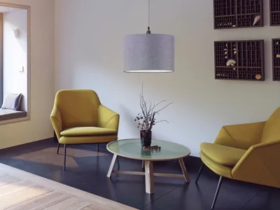 Produktbild von Trio Pendelleuchte COSINUS grau Lampenschirm Textil 40cm, Lampe Küche Esstisch
