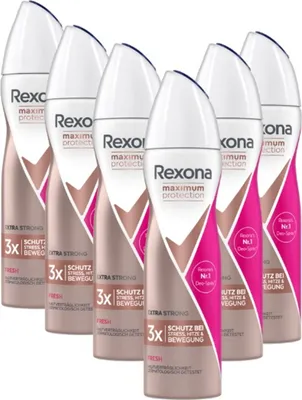 Produktbild von Rexona Maximum Protection Anti-Transpirant Spray Fresh mit 48 Stunden Schutz gegen starkes Schwitzen und Körpergeruch 150 ml 6 Stück