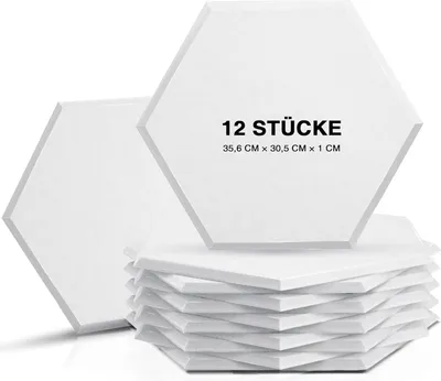Produktbild von Hexagon Akustikplatten, Sonic Acoustics 12 Stücke Akustikpaneele Akustikplatten mit hoher Dichte für