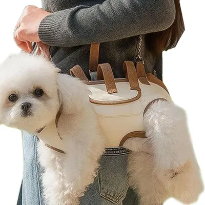 Image de Sac de transport pour chiens - Sac pour animaux de compagnie - Voyage avec animal - Maille respirante - Taille L - Or