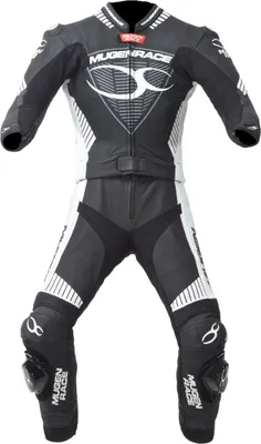 Produktbild von MUGENRACER Impegnato-D perforierte Damen 2-Teiler Motorrad Lederkombi, schwarz/weiß, 34