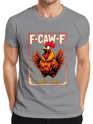 Obrázek produktu pro F-CAW-F vtipný kohout karikatura farma říká sarkasmus vintage pánské tričko, šedá, L