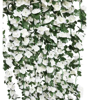 Produktbild von Künstliche Efeu Girlande 8 Stück 65.6ft Rosengirlande Weiß für Deko