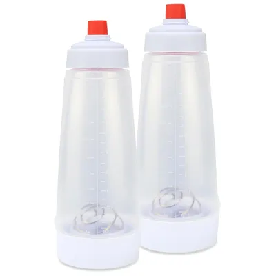 Produktbild von Hand-Teigspender 2 Stück, Teigmischer und Spender mit Schneebesenkugel, 1000-ml Silikon-Quetschbehälter für Pfannkuchenteig, mit Standfuß und auslaufsicher