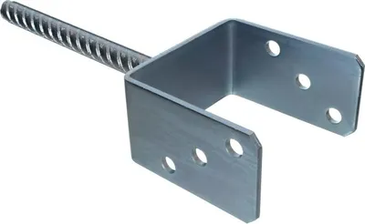 Produktbild von NAJDER Pfostenträger U-Form mit Betonanker Sockel 140 mm Dicker Stahl 4 mm, verzinkt