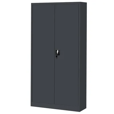 Produktbild von Werkzeugschrank Werkstattschrank Garagenschrank Universalschrank Lagerschrank Pulverbeschichtet Flügeltüren Stahlblech 185 x 92 x 50 cm anthrazit