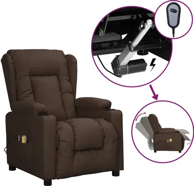Image de Fauteuil de massage électrique marron similicuir