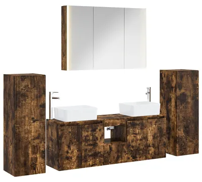 Immagine prodotto di vidaXL Set di mobili da bagno, 6 pezzi, legno di quercia affumicato