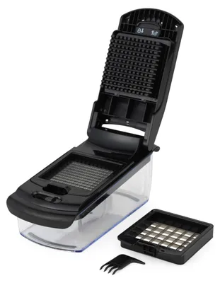 Manueller Gemüsezerkleinerer 2-in-1, 2 Klingen, schwarz