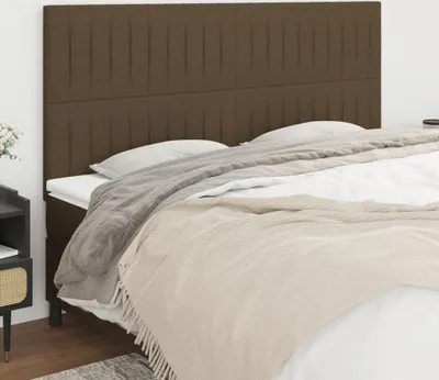 Produktbild von Design Möbel Kopfteile 4er Set Dunkelbraun 90x5x78/88 cm Stoff - 2024 Neu