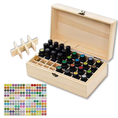 Produktbild von Holzbox für ätherische Öle, 36 Fächer, Aufbewahrungsbox für Duftöle und Nagelack.