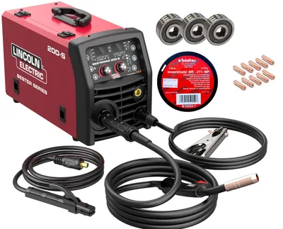 Productafbeelding van LINCOLN ELECTRIC BESTER SERIES MIG 200-S Synergie – MIG/MAG MMA TIG Lift Lasapparaat Set met Gevulde Draad