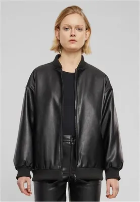 Obrázek produktu pro Dámská bomberová bunda Urban Classics Ladies Synthetic Leather Bomber Jacket black - M