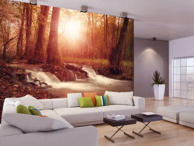 Produktbild von Vlies Fototapete 400x280 cm Tapeten Wandtapete XXL Wald Natur Landschaft Bäume Blatt Baum c-B-0089-a-d