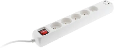 Obrázok produktu pre Zásuvková skrinka Voltman – 5 x 10/16 A – 2 USB porty – vypínač