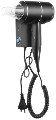 Obrázok produktu pre Fén QL Haartrockner s iónovou technológiou, vrátane nástenného držiaka a USB zásuvky, s technológiou ThermoProtect, 2000 watt, čierna matná farba, vhodný pre hotely