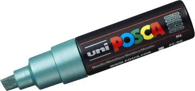 Obrázek produktu pro Vláknová pera Uni Posca PC-8K 8 mm zelená metalická Balení 6 ks