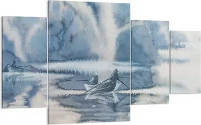 Produktbild von Bild auf Leinwand - Leinwandbild - Boot Fischer Wasser - 160x90cm - Wand Bild - Wanddeko - Leinwanddruck - Bilder - Kunstdruck - Wanddekoration - Leinwand bilder - Wandkunst - DL160x90-3864