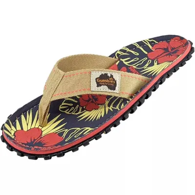Produktbild von Gumbies GUMBIES - Original Zehentrenner in Übergrößen Mehrfarbig 2253 Denim Hibiscus große Damenschuhe, Größe:42